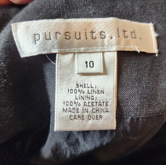 Pursuits Ltd linen black maxi skirt slit lined women's  size 10. - Picture 4 of 14